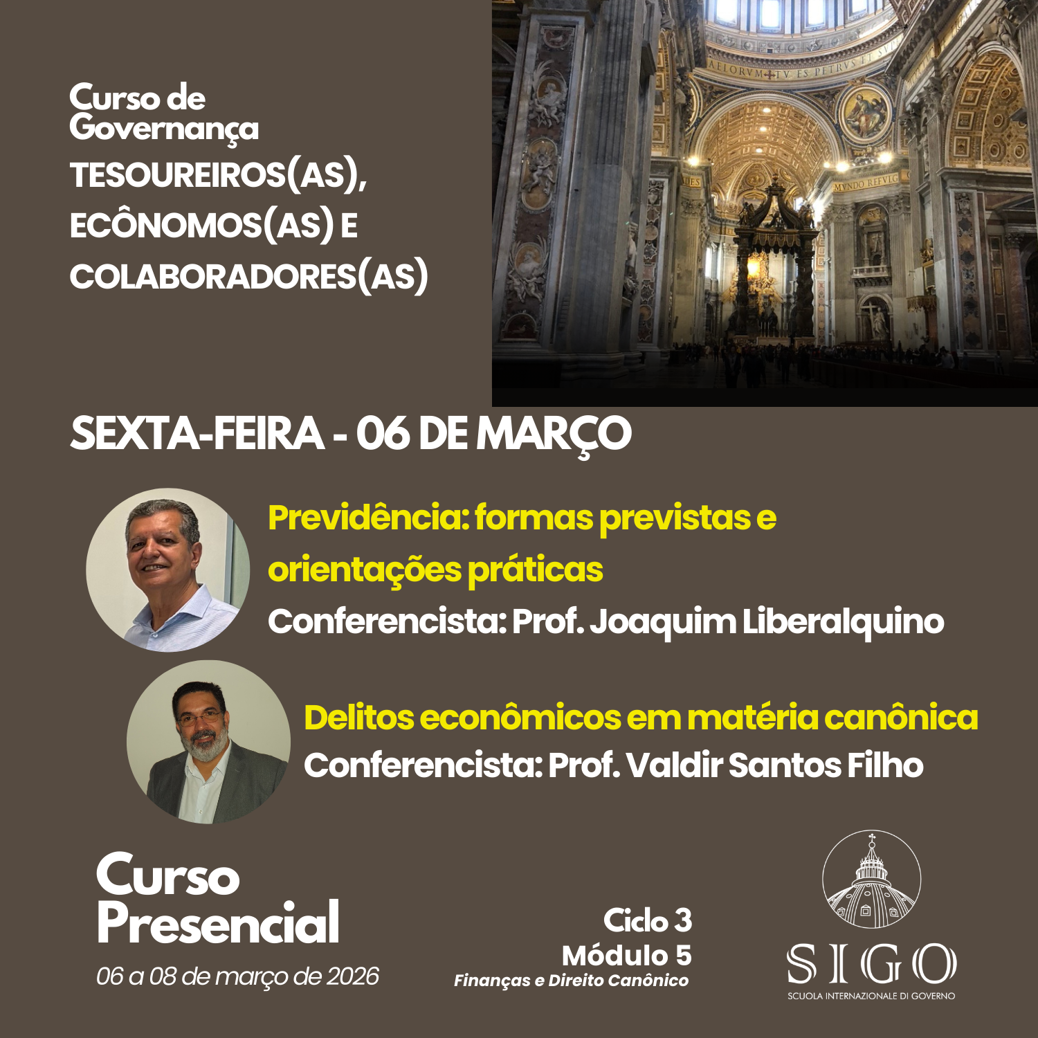 Curso de Governança para Tesoureiros, Ecônomos e Colaboradores - Imagem 2